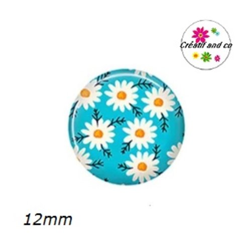 X2 cabochons fleuris 12mm