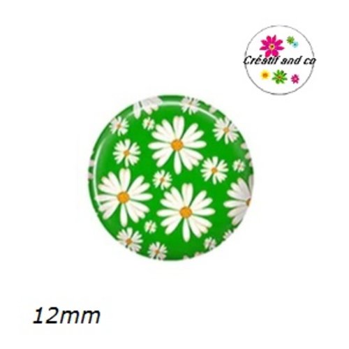 X2 cabochons fleuris 12mm