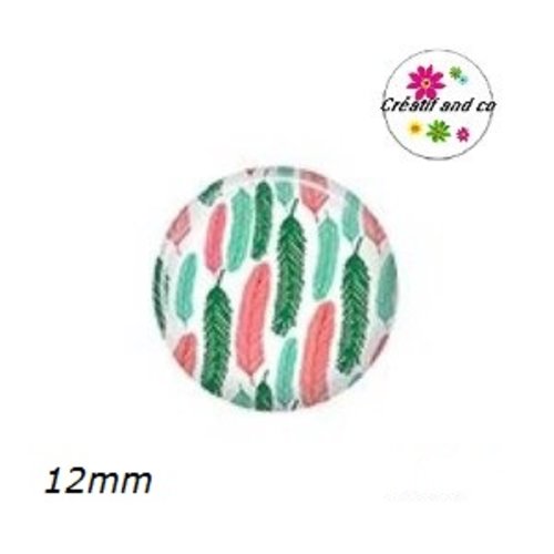 X2 cabochons feuille 12mm