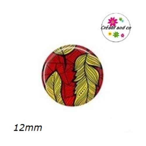X2 cabochons feuille 12mm