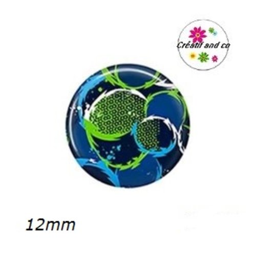 X2 cabochons feuille 12mm