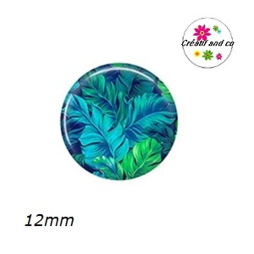 X2 cabochons feuille 12mm