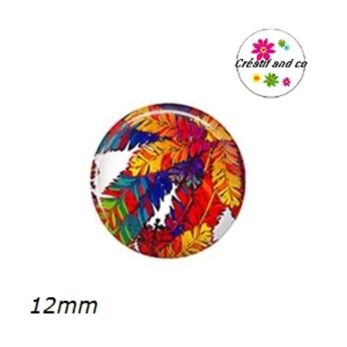 X2 cabochons feuille 12mm