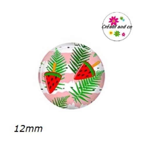 X2 cabochons feuille 12mm