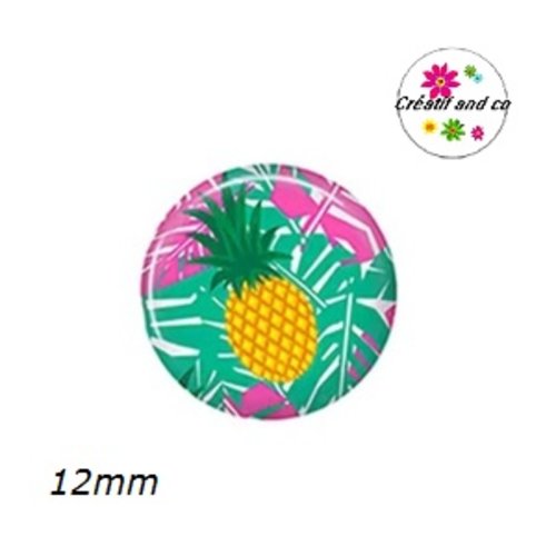 X2 cabochons feuille 12mm