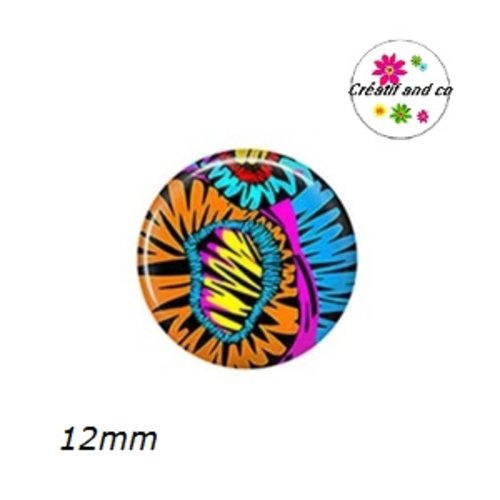 X2 cabochons feuille 12mm