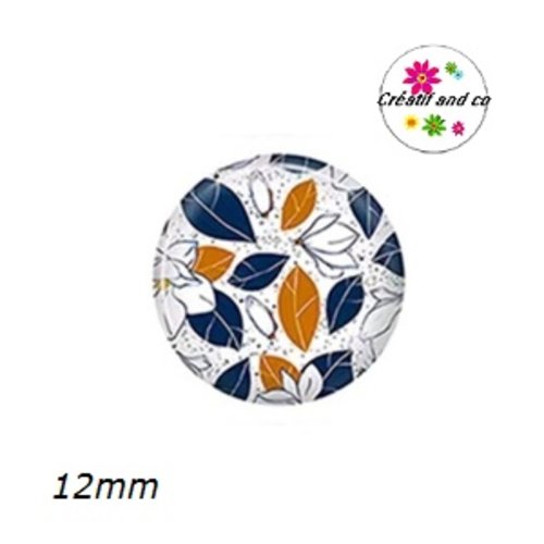 X2 cabochons feuille 12mm