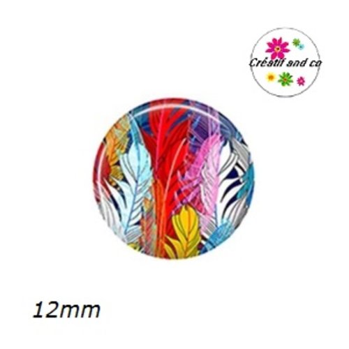 X2 cabochons feuille 12mm