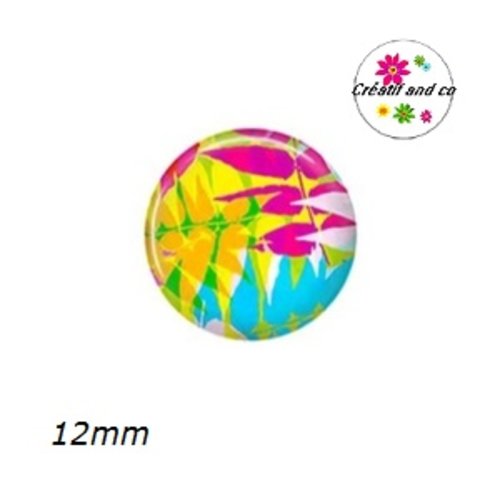 X2 cabochons feuille 12mm