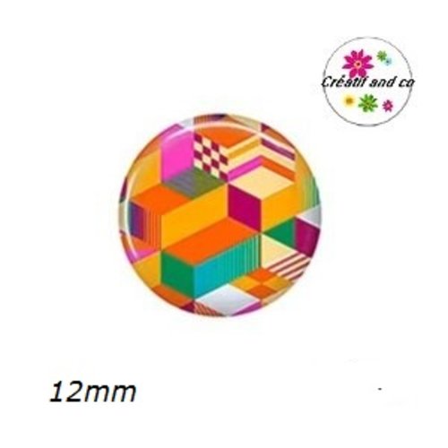 X2 cabochons à motif 12mm