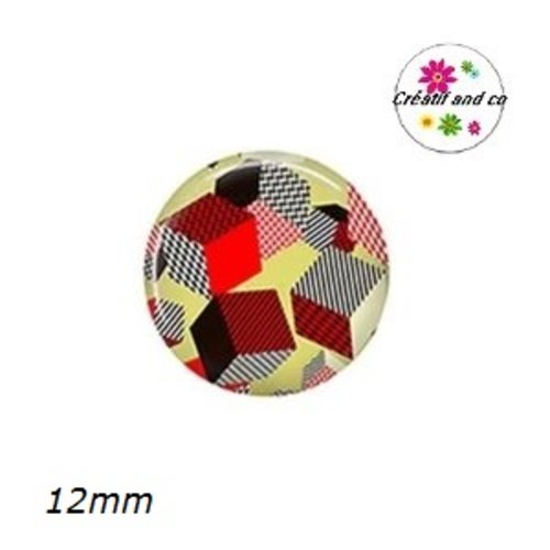 X2 cabochons à motif 12mm