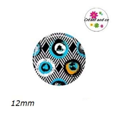 X2 cabochons à motif 12mm