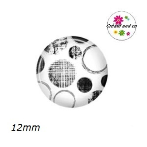 X2 cabochons à motif 12mm
