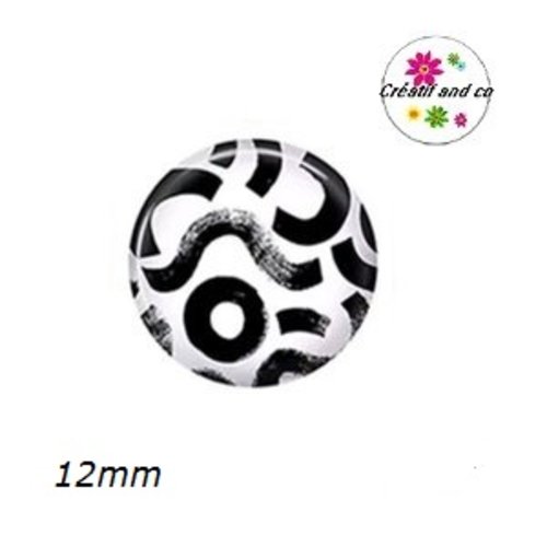 X2 cabochons à motif 12mm