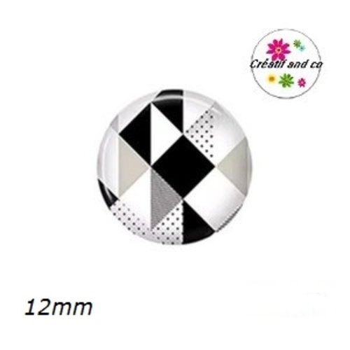 X2 cabochons à motif 12mm