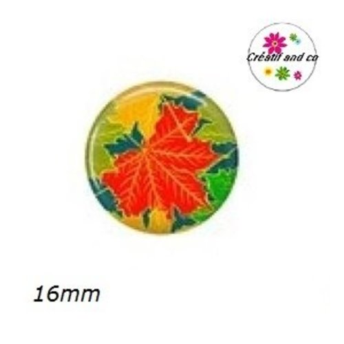 X2 cabochons feuilles 16mm