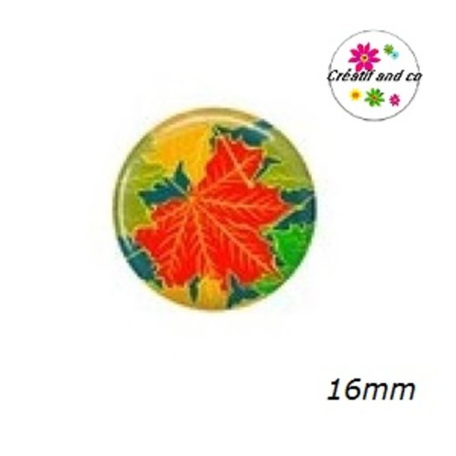 X2 cabochons feuilles 16mm