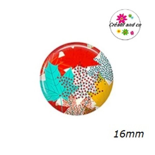 X2 cabochons feuilles 16mm