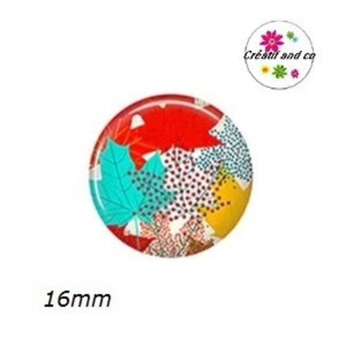 X2 cabochons feuilles 16mm