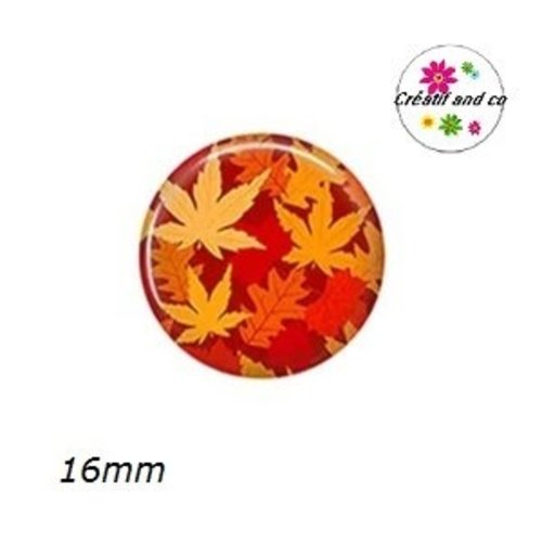 X2 cabochons feuilles 16mm