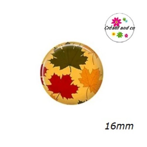 X2 cabochons feuilles 16mm