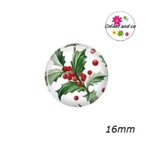 X2 cabochons fleuris 16mm