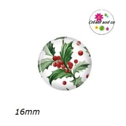 X2 cabochons fleuris 16mm