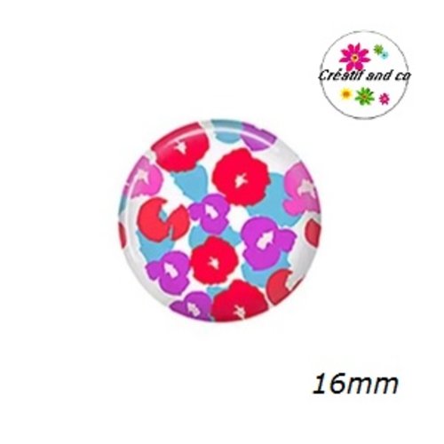 X2 cabochons fleuris 16mm