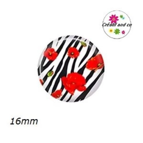 X2 cabochons fleuris 16mm