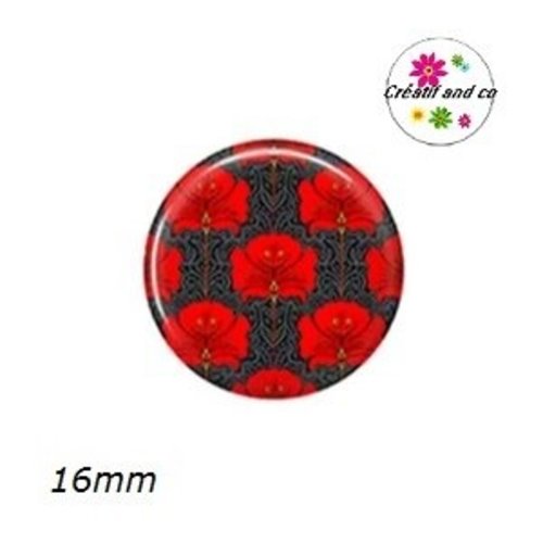 X2 cabochons fleuris 16mm