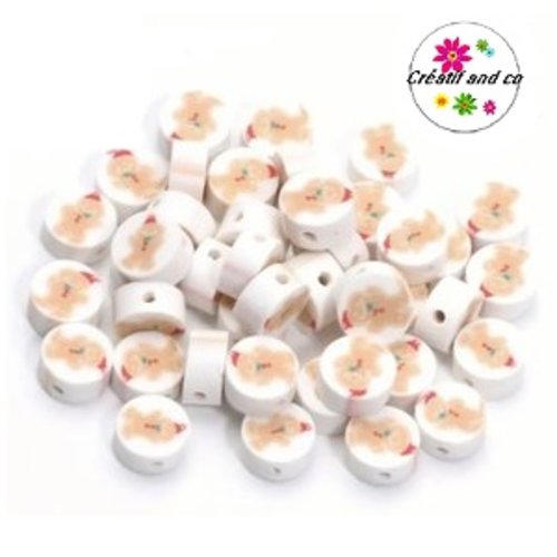 X10 perles motif bonhomme pain d'épice fimo 9mm