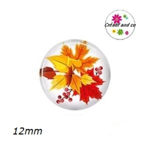 X2 cabochons feuilles 12mm