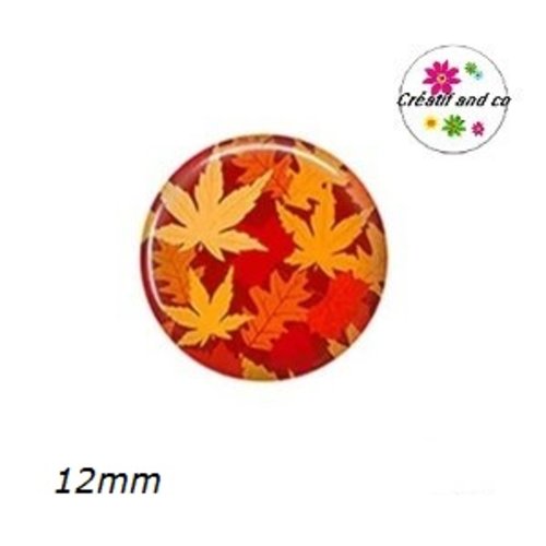 X2 cabochons feuilles 12mm