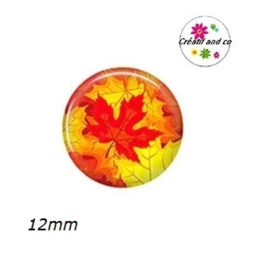 X2 cabochons feuilles 12mm
