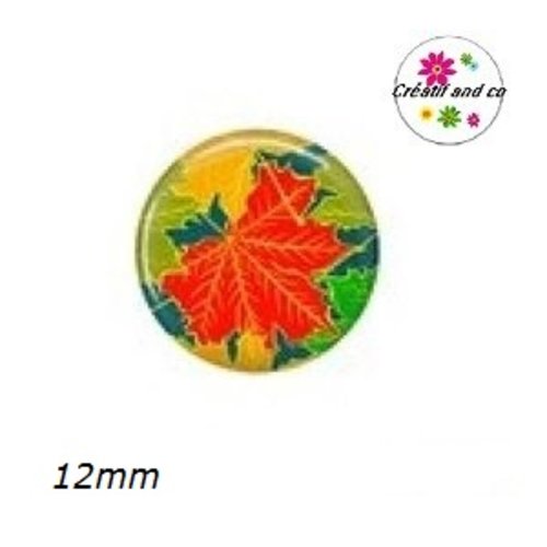 X2 cabochons feuilles 12mm