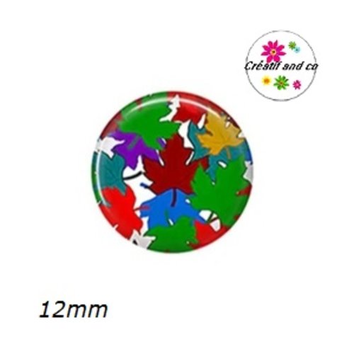 X2 cabochons feuilles 12mm