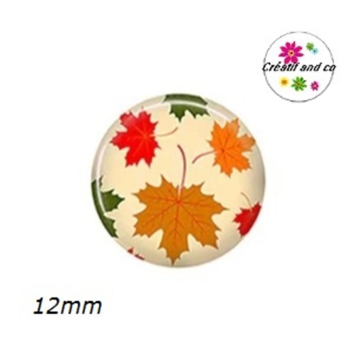 X2 cabochons feuilles 12mm