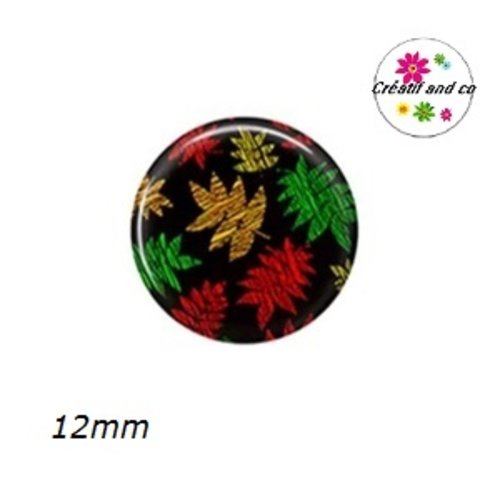 X2 cabochons feuilles 12mm