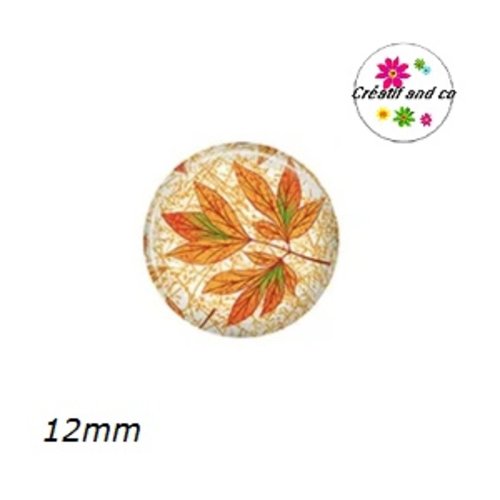 X2 cabochons feuilles 12mm