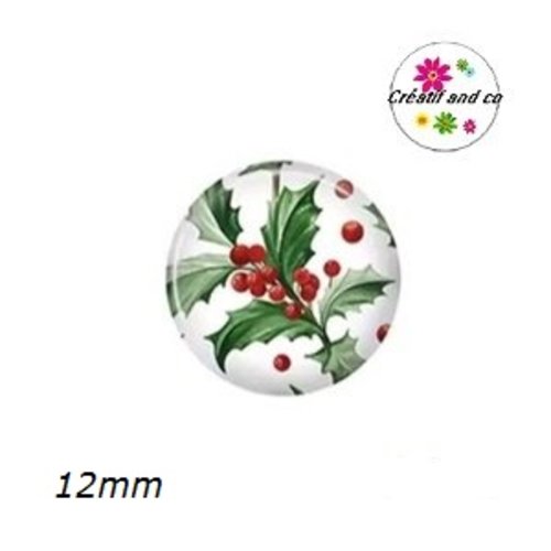 X2 cabochons fleuris 12mm