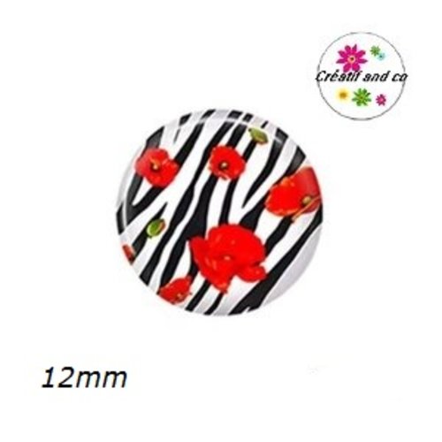 X2 cabochons fleuris 12mm