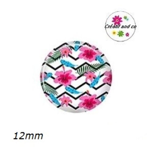 X2 cabochons fleuris 12mm