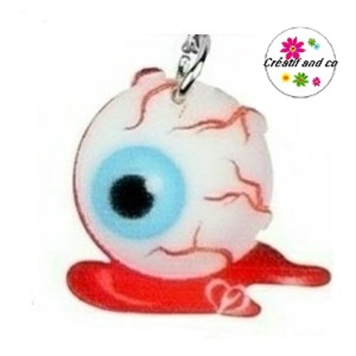 Breloque globe oculaire 22mm