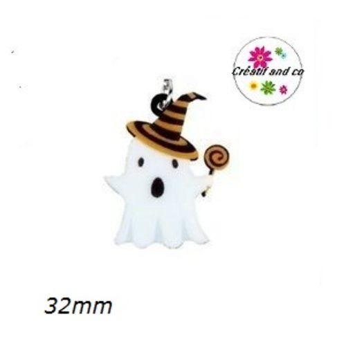 Breloque fantôme halloween 32mm