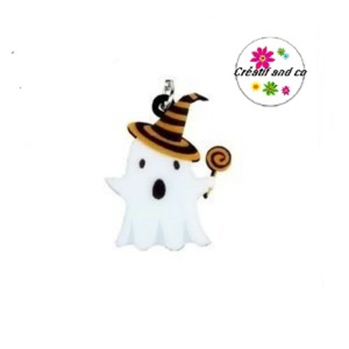 Breloque fantôme halloween acrylique 32mm