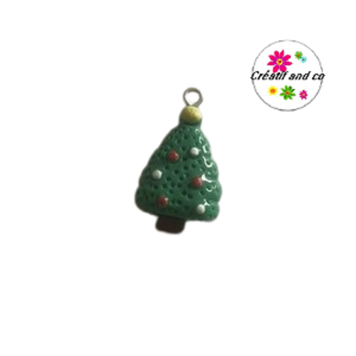 Breloque sapin de noël vernis résine