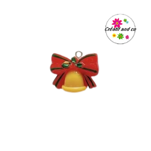 Breloque cloche de noël vernis résine