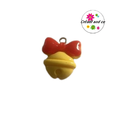 Breloque cloche de noël vernis résine