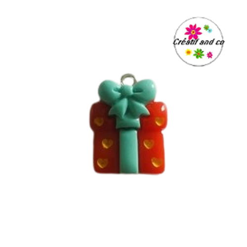 Breloque cadeau de noël vernis résine