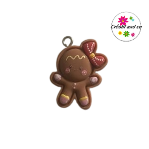 Breloque melle pain d'épice de noël résine